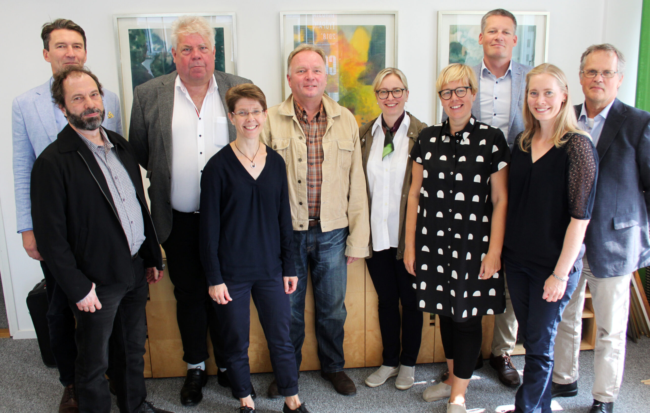 Some of the members of the working group for the Forest Academy for EU Decision Makers at a meeting in Helsinki, in August 2018. Top row from left: Anders Portin, Lars Högbom, Kai Lintunen, Terhi Koipijärvi, Teemu Seppä, Peter Blombäck. Front row: Mika Mustonen, Karoliina Niemi, Annamari Heikkinen, Elina Antila.