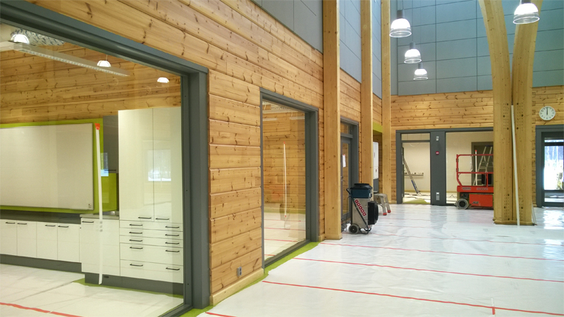 The log-built school centre in Pudasjärvi. Photo: Anna Kauppi