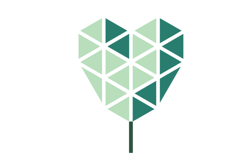 FOrest Academy konseptin  sydämen muotoisen puun näköinen logo