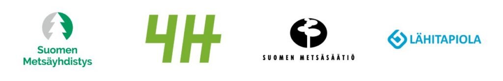 Suomen Metsäyhdistyksen, 4H:n, Suomen Metsäsäätiön ja LähiTapiolan logot